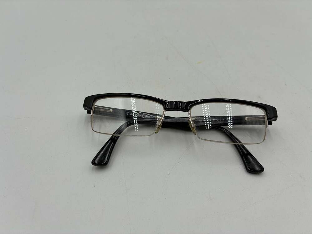 Ray-Ban RB 7012 2000 Semi-Rimless Rectangular Eyeglasses Frames Black 51-17-140